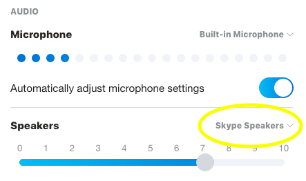 Skype Settings